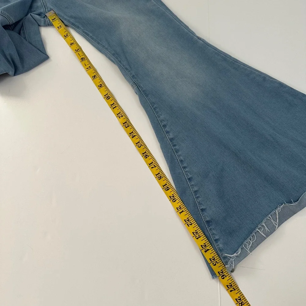 Free‎ People Just Float On Flare Jeans Light Wash Blue High Rise Bell Bottom 26R